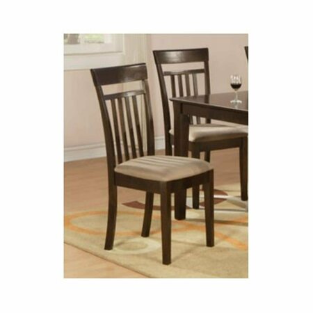 EAST WEST FURNITURE Capri slat back Chair with Upholstered Seat- Cappuccino, 2PK CAC-CAP-C